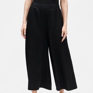 Eileen Fisher 100% Silk Pant Black Wide Leg